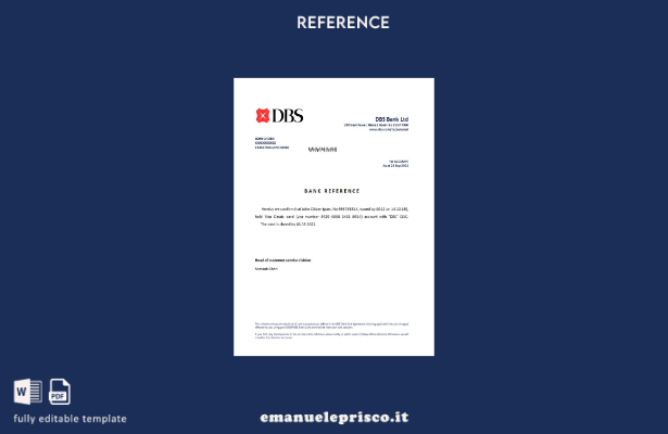modello di riferimento per la chiusura bancaria DBS tailandese in stile verifica